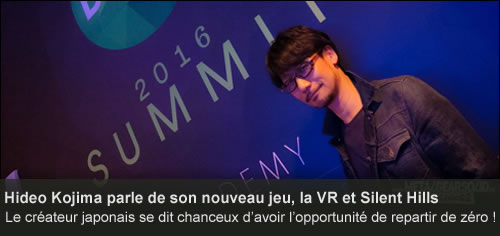 Hideo Kojima parle de son nouveau jeu, sa barbe, la VR et Silent Hills - DICE Summit 2016